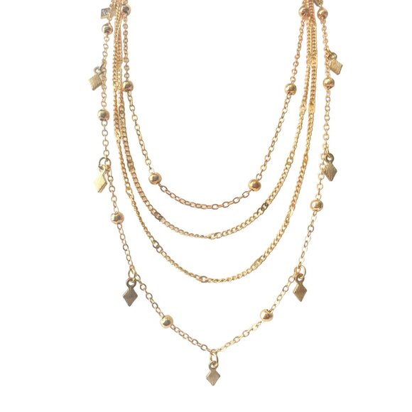 Multilayers Gold Vintage Necklace - Picture 2 of 4